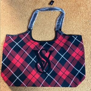 Victoria’s Secret plaid flannel tote